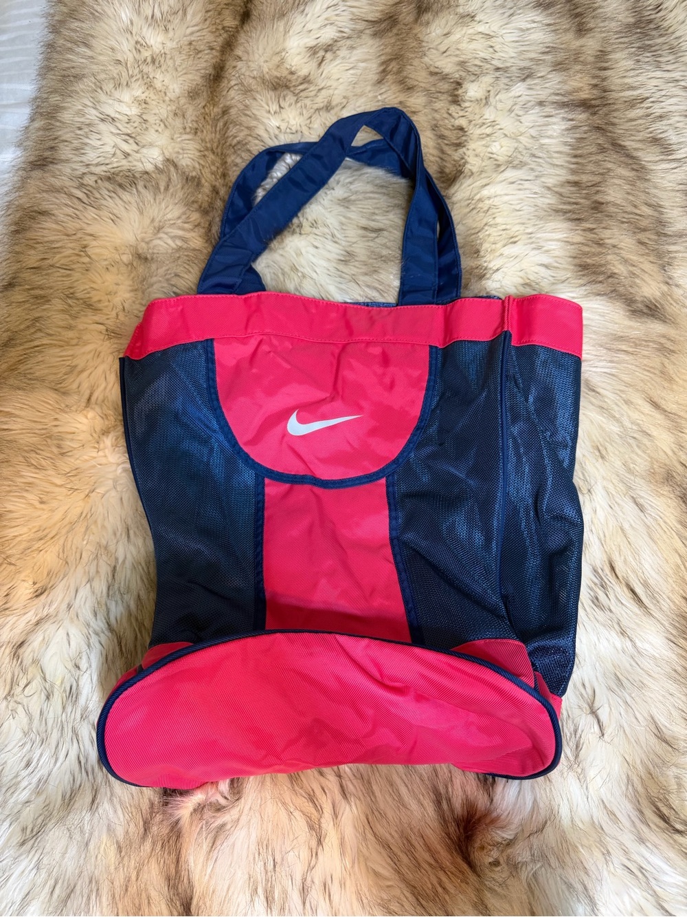 Nike Women’s Hot Pink and Navy Blue mesh Tote